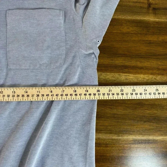 Lululemon Commission Long-Sleeve Shirt Pocket Heather Blue Medium - Picture 4 of 5